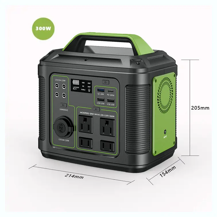 屋外キャンプ用太陽光発電機、発電所、ポータブル、300w