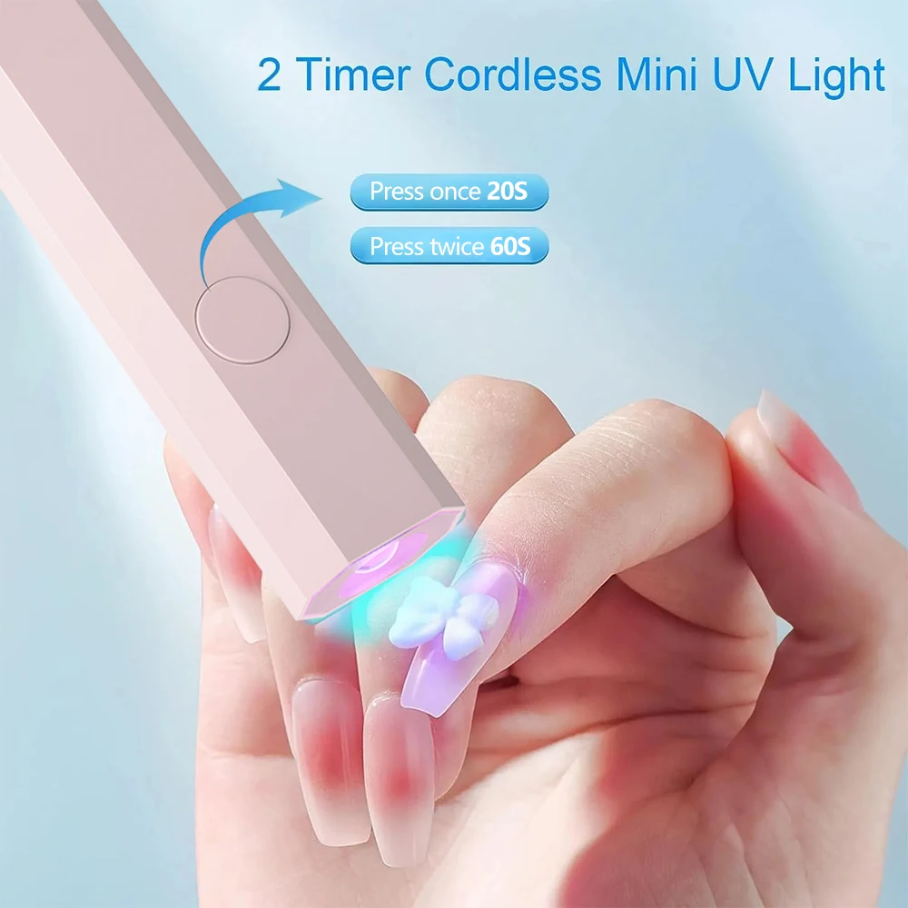 Conveniente Mini lámpara de mano para uñas con curación de luz UV para uñas de Gel, lámpara LED para uñas para esmalte de Gel, secador de uñas para manicura para un curado rápido