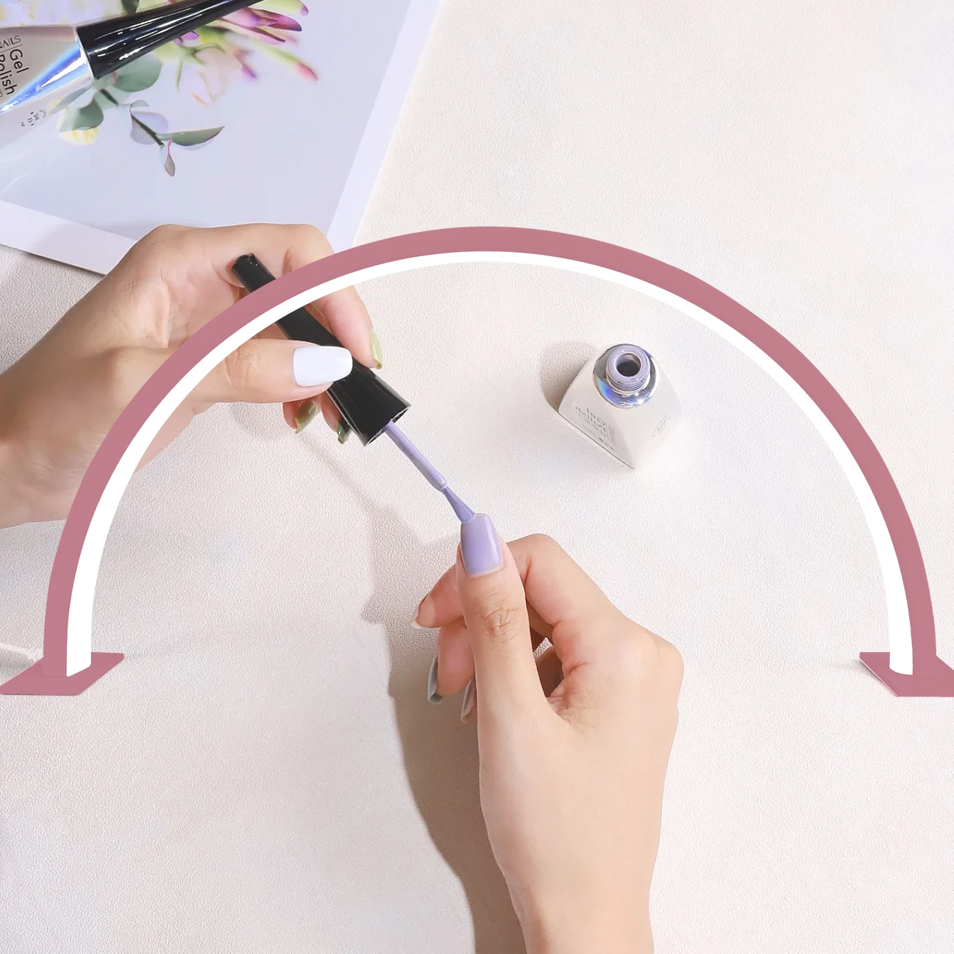 Mezza luna a forma di U nail art home beauty lamp salone di bellezza desktop nail care semplice lampada da scrivania da lavoro a LED