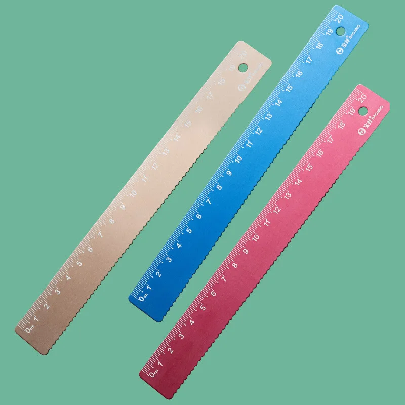 Righello in alluminio da 20 cm: strumento di misurazione dritto in metallo per bambini in età scolare, set regalo di cancelleria Kawaii e accessori per ufficio