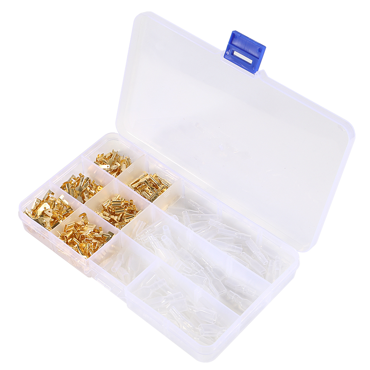 270PCS Box Isolierte Männlich Weiblich Draht Stecker 2,8/4,8/6,3mm Elektrische Crimp Terminals Termin Spaten anschlüsse Assorted Kit