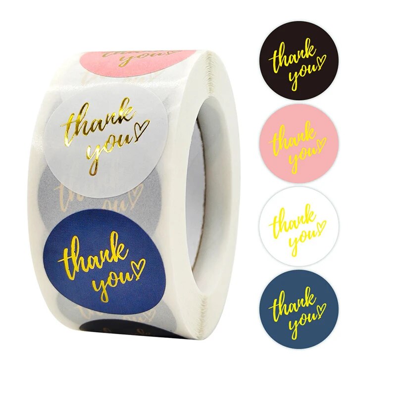 500Pcs 1inch Thank You Stickers For Envelope Sealing Labels Stationery Supplies Handmade Wedding Gift Decoration Sticker New