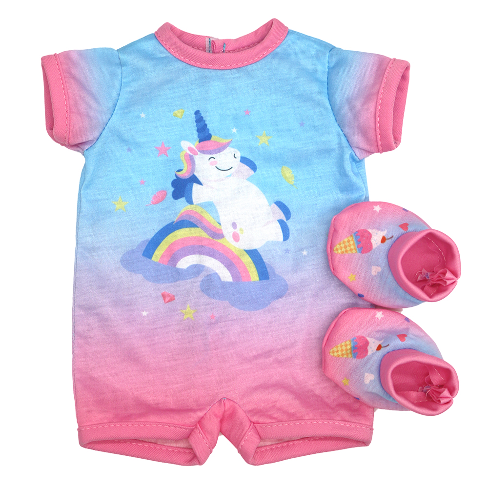 Кукольная одежда подходит для куклы новорожденного 13-18 дюймов, милый животный узор, 43 см, аксессуары для кукол новорожденных, праздничный подарок на день рождения