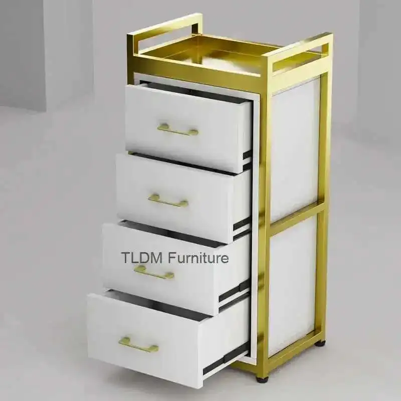 Carrello di supporto per manicure Mobili per salone Carrello per uso domestico professionale Servire alimenti Rulli per parrucchiere Vassoio di bellezza mobile con rotolamento