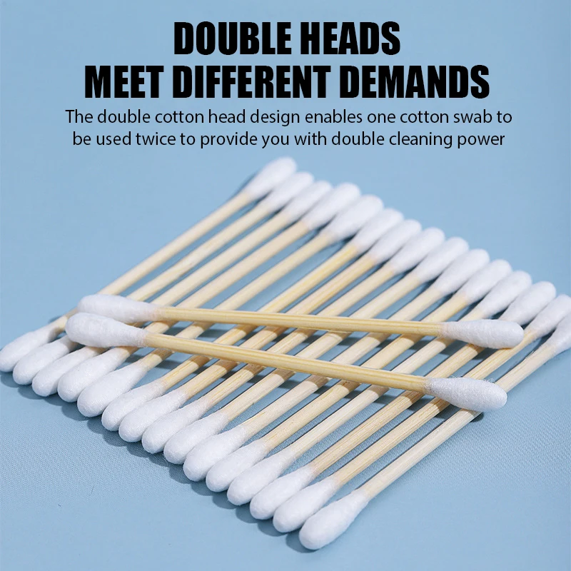 3/5/8/10 แพ็คทิ้ง Double Ended ผ้าฝ้าย Swabs ในครัวเรือนแต่งหน้ากําจัดหูขุดสุขอนามัยทําความสะอาดผ้าฝ้าย Swabs
