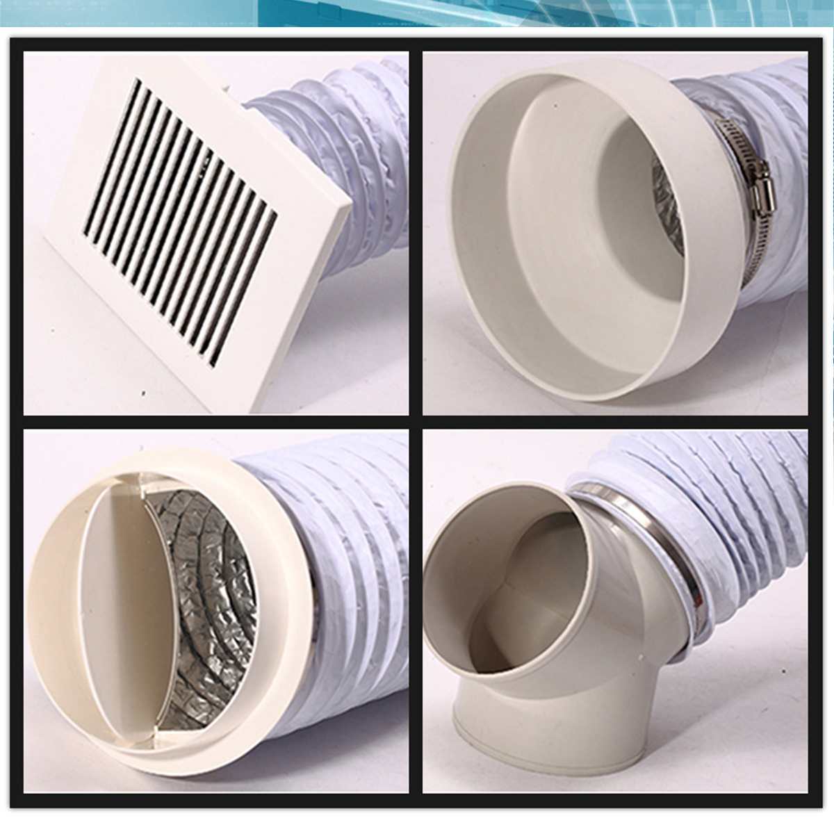 80Mm/100Mm/110Mm/130Mm/150Mm Máy Điều Hòa Không Khí Di Động Thoát Khí Thông Hơi Ống linh Hoạt Điều Hòa Ống Thoát Khí Thông Hơi Vòi Ổ Cắm