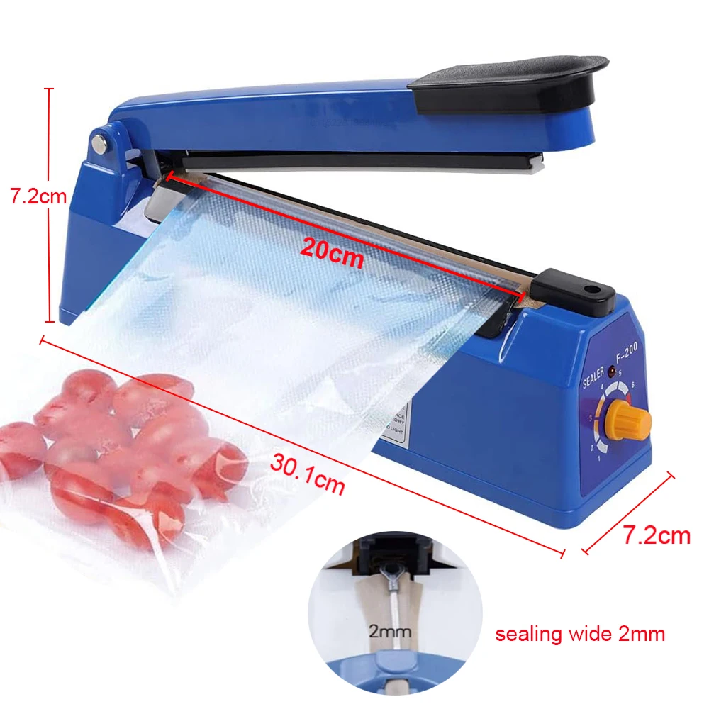 Macchina per sigillare sacchetti di calore elettrica Sigillatrice per sacchetti di plastica Pressa manuale Sigillatura per alimenti Sigillatrice per impulsi sacchetti di plastica Macchina per imballaggio a calore veloce