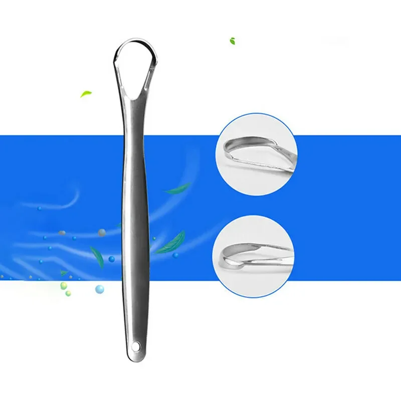 Portable Single Layer Tongue Scraper Reusable Stainless Steel Oral Mouth Brush Case Non-slip Handle Tongue Scraper Tongue Clean