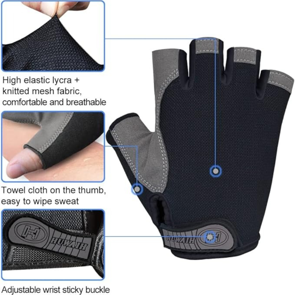 Half-finger Fitness Gloves Unisex Silicone Non-slip Sports Glove Outdoor Cycling Gloves Fitness Training Camping Equipment