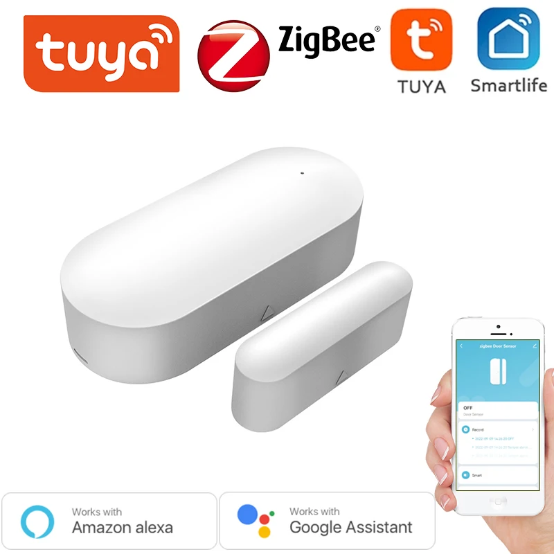 Tuya WiFi/Zigbee Cửa Cảm Biến Cửa Sổ Nhà Để Xe Cảm Biến Tách Cửa Tương Thích Với Alexa Google Nhà Smar TLife Ứng Dụng Miễn Phí Customised LOGO