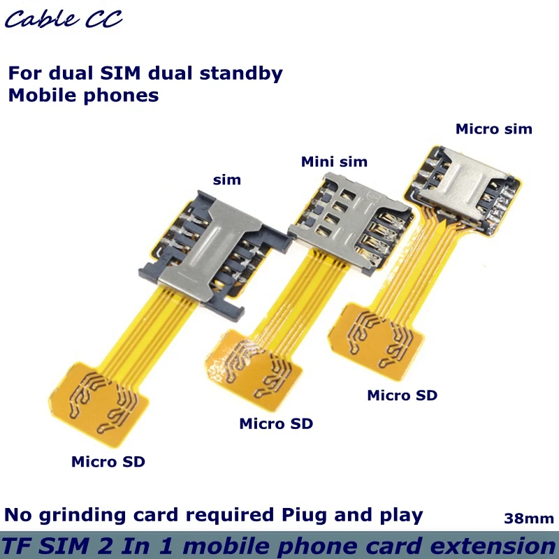 Adaptador de tarjeta SIM Dual doble para teléfono, adaptador Micro SD para Android extensor 2, adaptador Nano Micro SIM para Xiaomi Redmi y Samsung