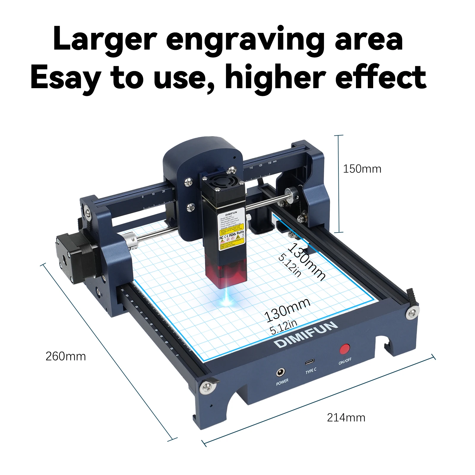 Laser Engraving 2.5W High Precision Electric Laser Cutting Machine Lightburn LaserGRBL CNC Wood Board Acrylic Leather 130*130mm