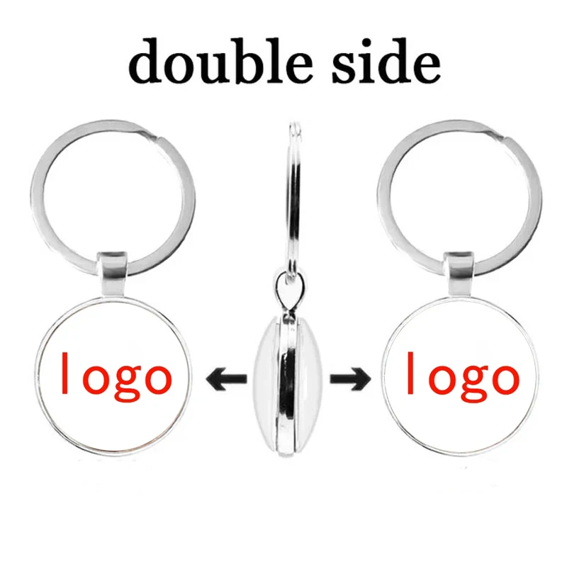 DIY doppelseitiger Foto-Schlüsselanhänger, personalisierte Schlüsselanhänger, individueller Glas-Cabochon, Familienliebhaber, Baby-Schlüsselanhänger aus Metall, Geschenke