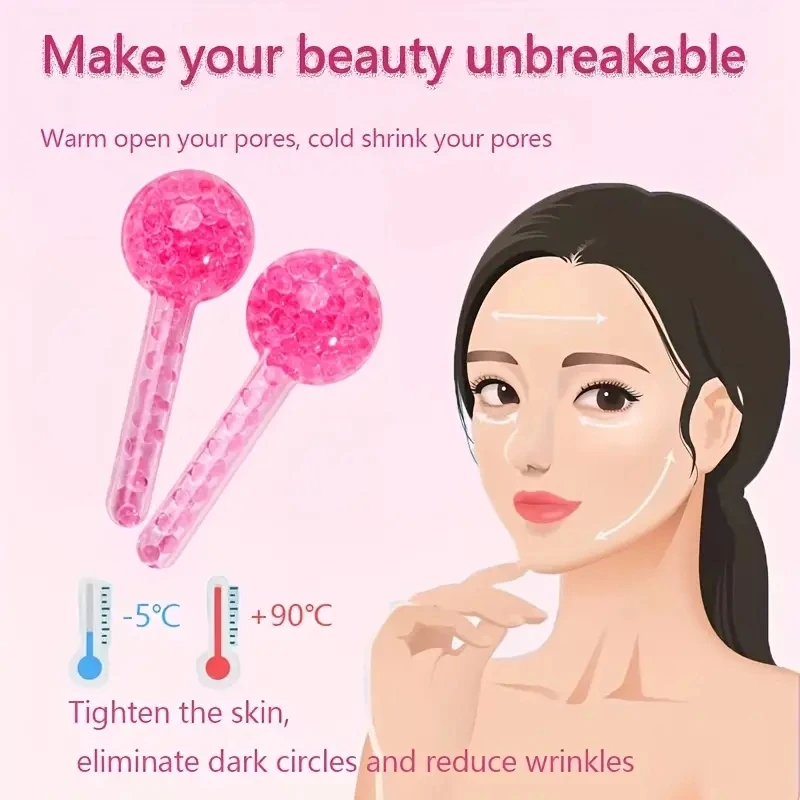 얼굴 및 눈용 LCE 글로브 도구, 얼굴 냉각 LCE 볼, 얼굴 롤러 얼굴 마사지기, 냉동고 LCE 글로브, 2 개 상자