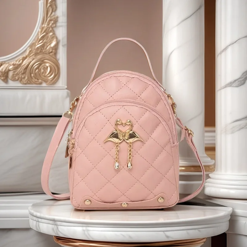 Mini zaino da donna alla moda, borsa per il tempo libero con tasca per telefono, elegante zaino da donna