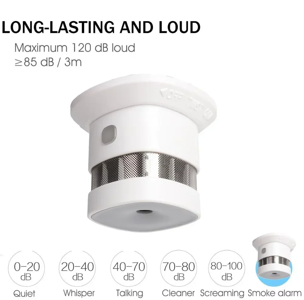 HEIMAN Zigbee Detector de fumaça Sistema doméstico inteligente 2,4 GHz Sensor de prevenção de segurança de alta sensibilidade