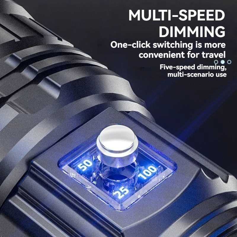 Lanternas led mais poderosas de 10000lm, tática, 15000mah, bateria embutida, luz de flash, holofotes de emergência, 4km, presentes de feriado