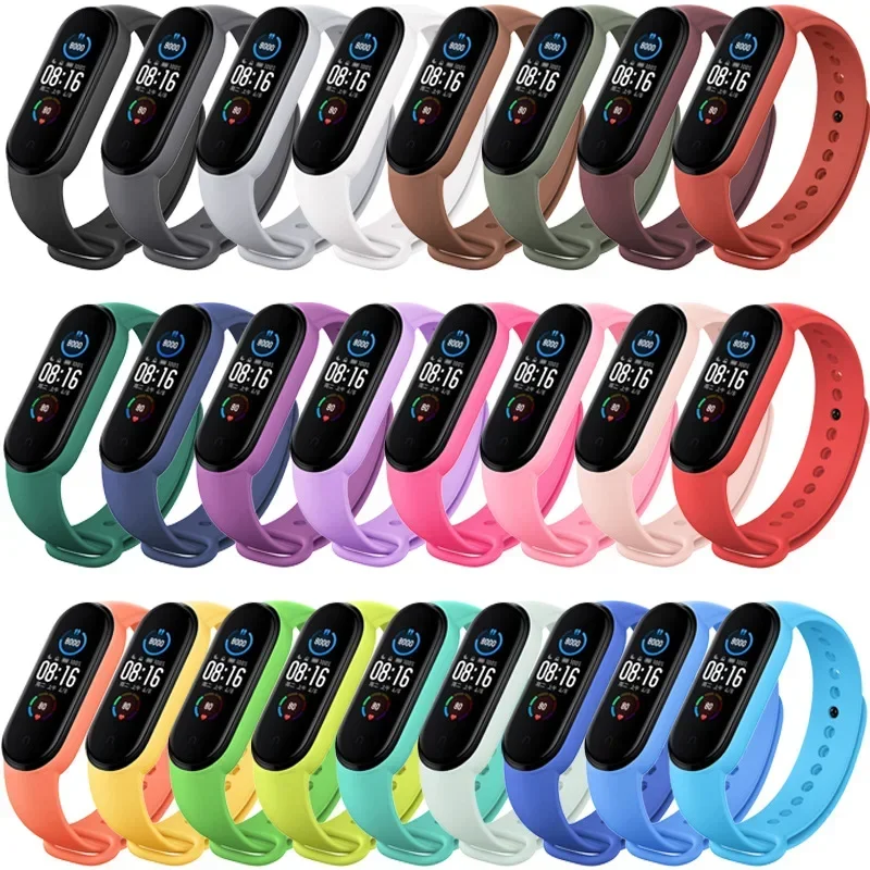 Correa de silicona para reloj Xiaomi Mi Band 7, 6, 5, 4 y 3, accesorios para reloj inteligente, 3/4