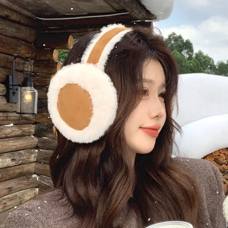 Cache-oreilles en peluche douce, garde au chaud, épais, moelleux, solide, mode, Protection d'extérieur, pliable, pour l'hiver