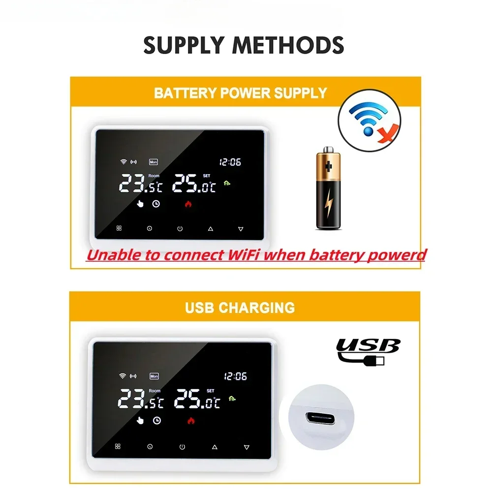Tuya RF WiFi Smart Thermostat Temperature Controller for Gas Boiler Water Heating Wireless WiFi Thermostat Work with Alexa Googe