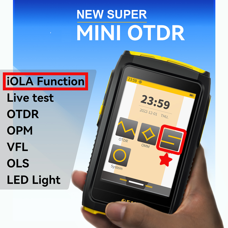 OFW Mini OTDR Оптический отражатель Otdr Активный оптоволоконный живой тестер 1550 нм 20 дБ Оптический рефлектометр Сенсорный экран OPM VFL iOLA