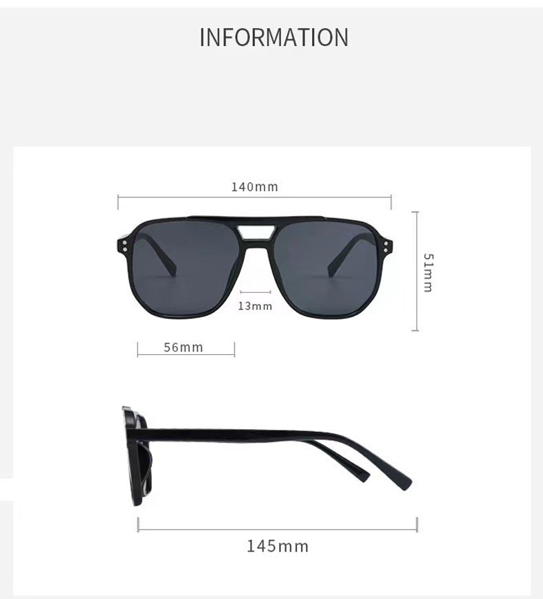 New Style Square-framed Sunglasses With Metallic Studs, Women's Double-rimmed Retro Style Sunglasses 8618