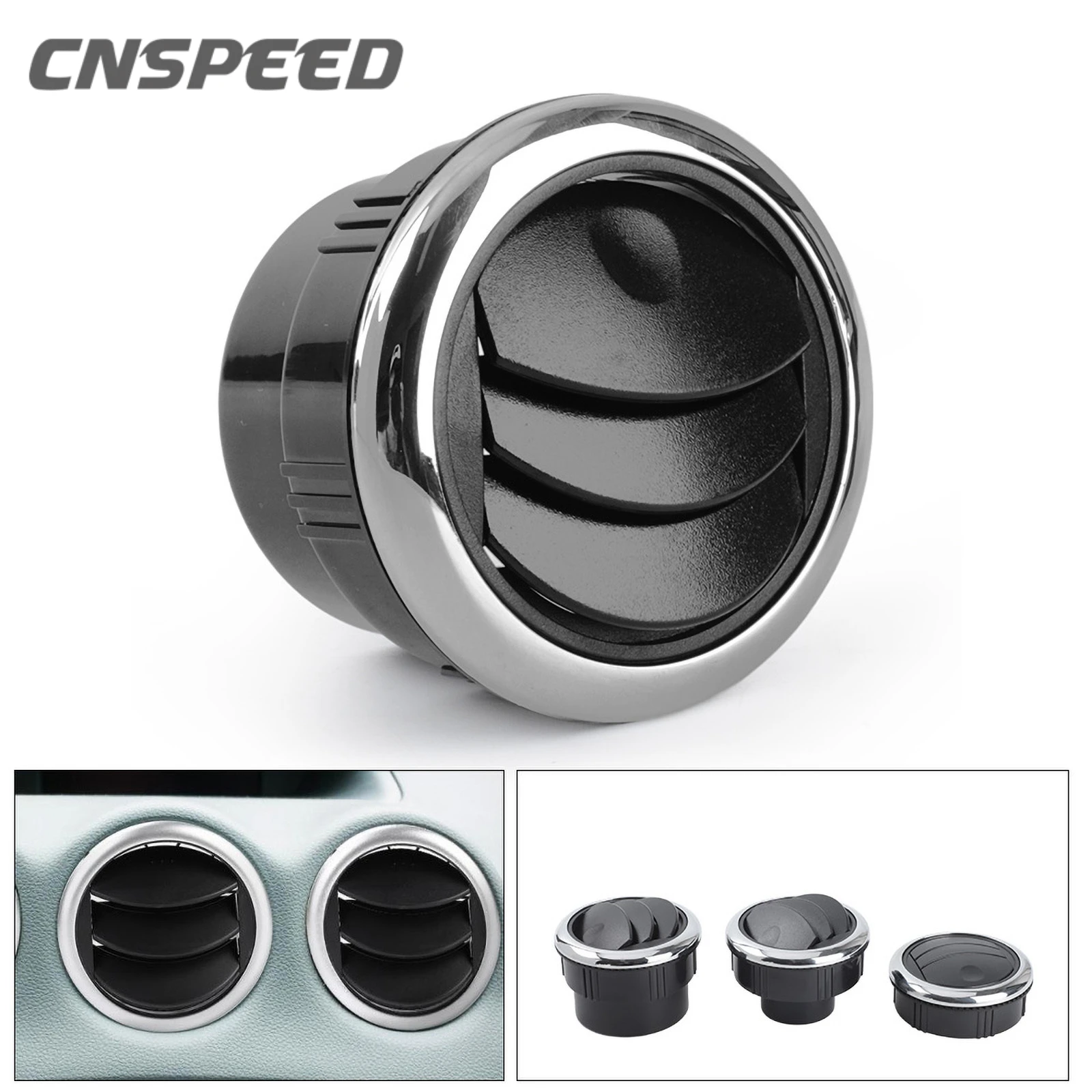 CNSPEED 80mm Universal coche ventilación tablero aire acondicionado ventilación Deflector tipo perilla rotación salida de aire ventilación para Camper caravana