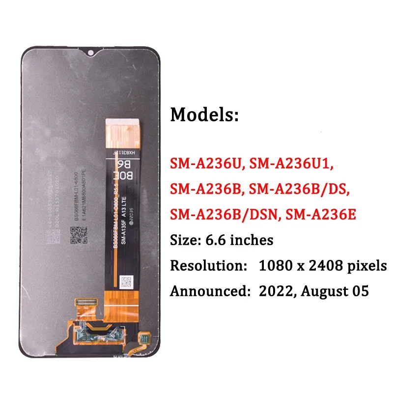 6.6'' For Samsung A23 5G A236 LCD Display With Touch Screen Digitizer Assembly For Samsung A236U A236B LCD