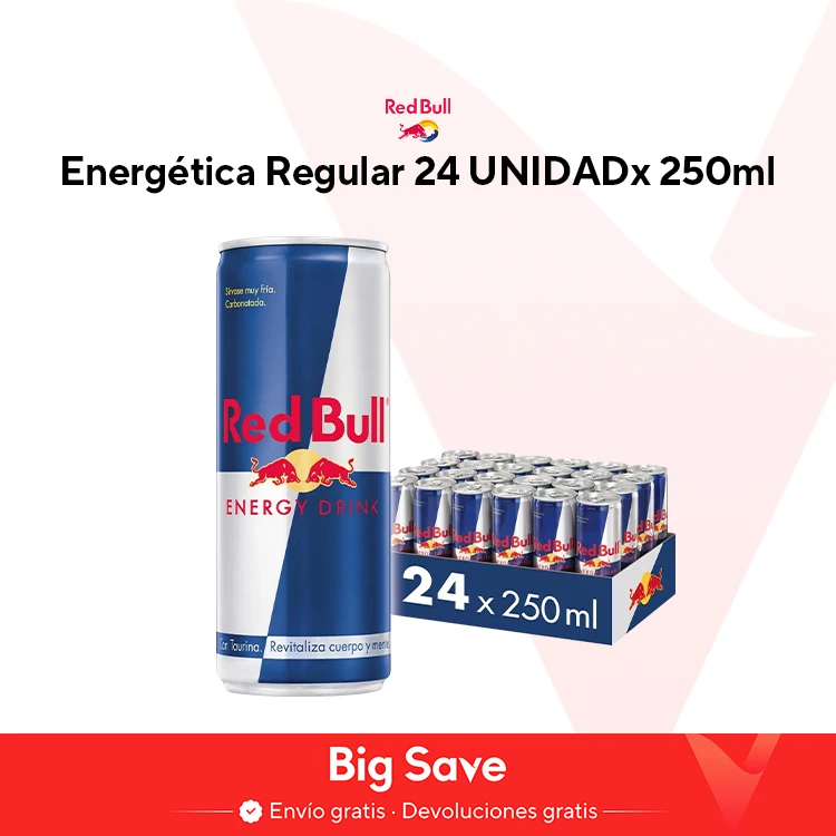 Bebida energética Regular Red Bull 24 unidades 250ml