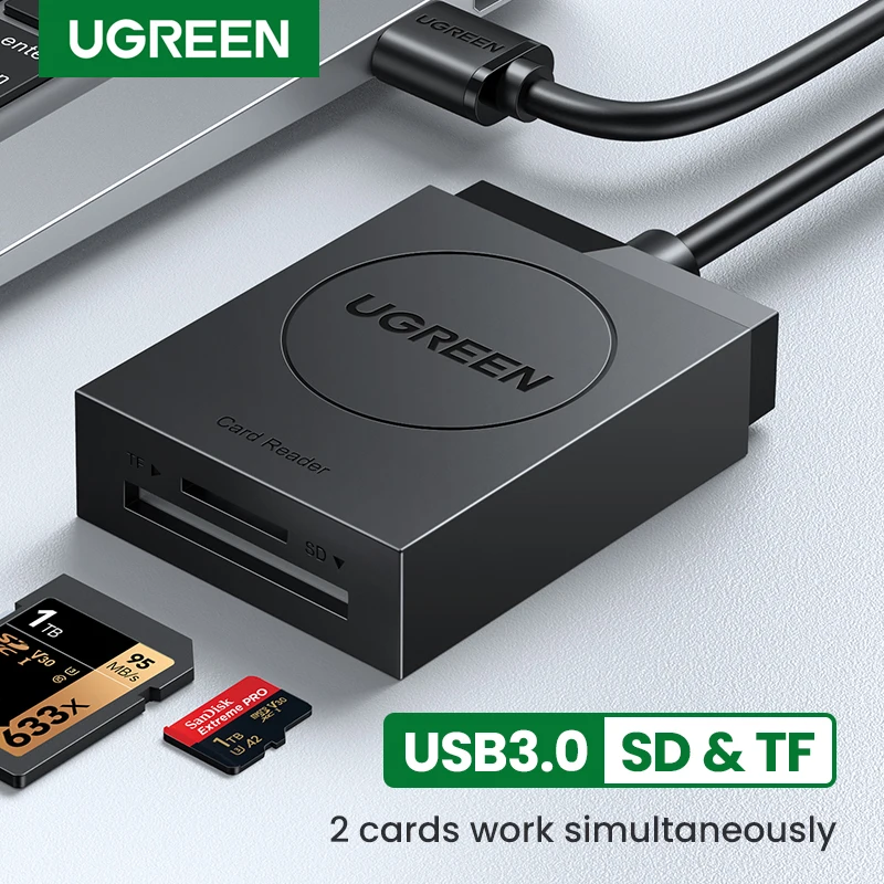 Кардридер UGREEN с USB 3,0 на SD, Micro SD, TF