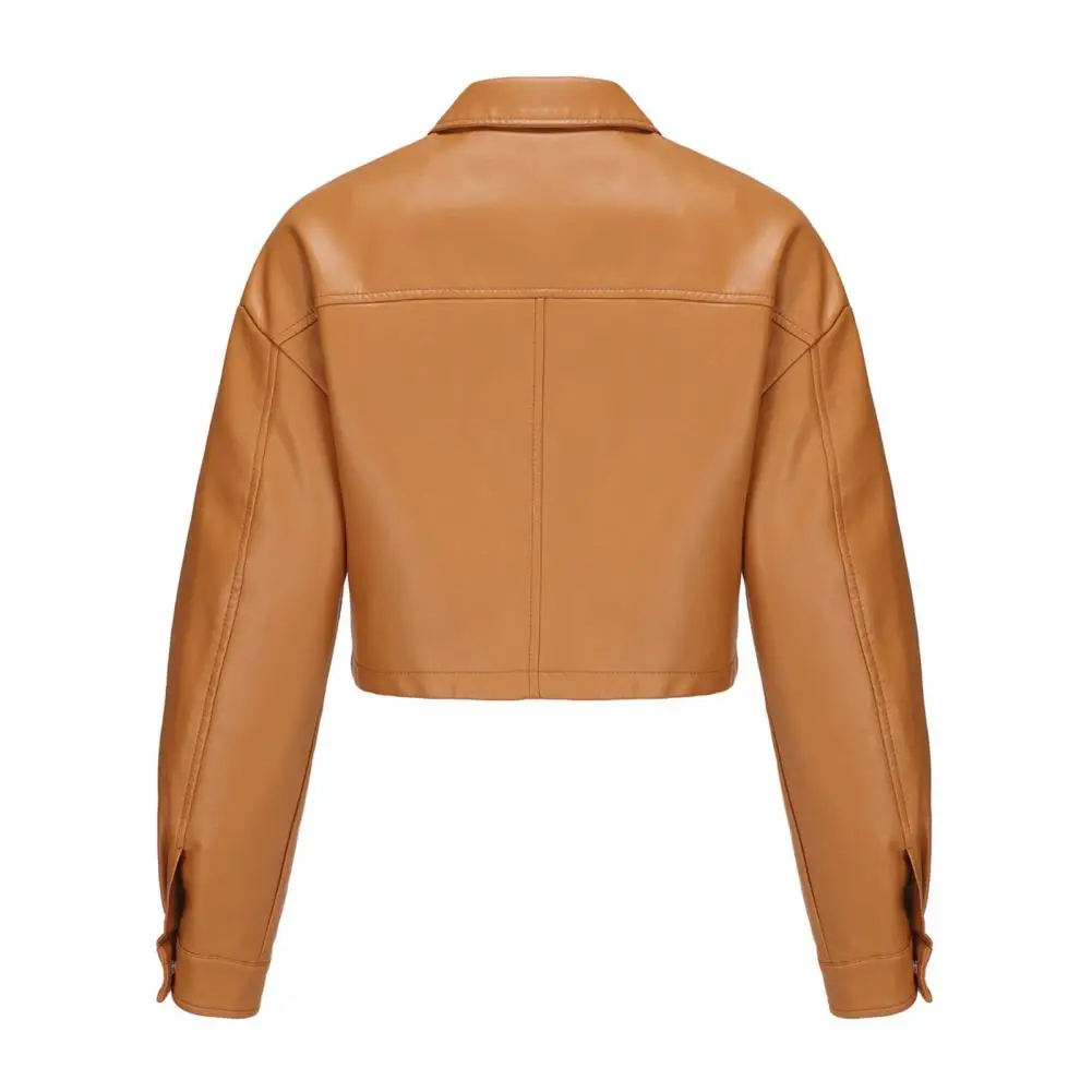 Motorrad jacke stilvoller wind dichter Motorrad mantel aus Kunstleder für Damen mit schmal geschnittener Brusttasche für Biker