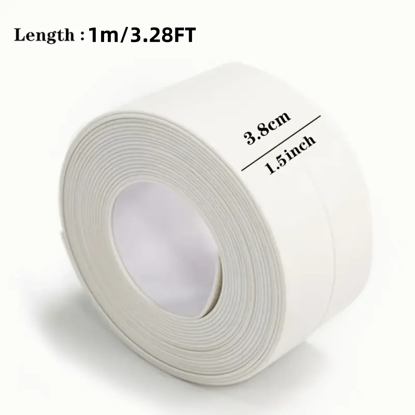 1 rotolo di nastro autoadesivo impermeabile in PVC bianco: perfetto per bagno, lavello e cucina: una appiccicosità super forte!