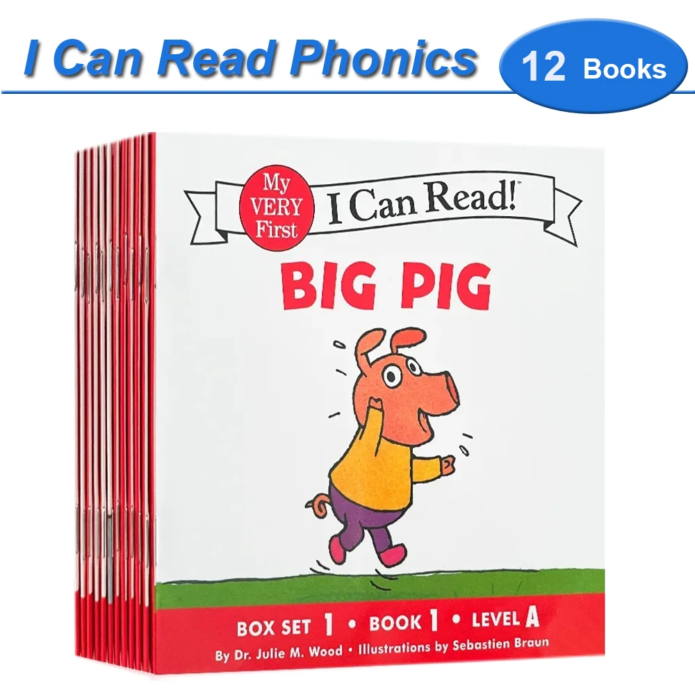 I Can Read Phonics 12 冊/セット はじめての絵本 英語物語ポケットブック 子供用 キッズ ベビー モンテッソーリ 読書