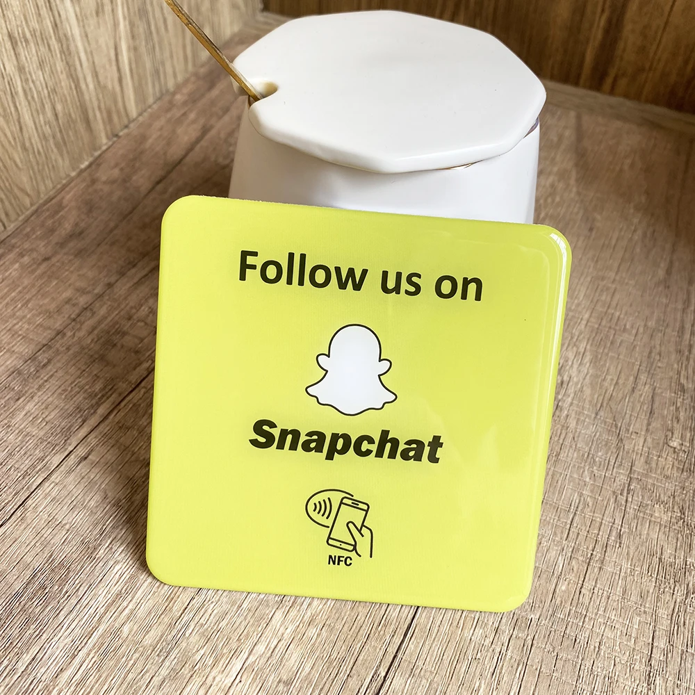 3,93 "X 3,93" Instagram Facebook Google Tripadvisor Trustpilot revisión NFC Tap Card Sign placa epoxi autoadhesiva adhesiva