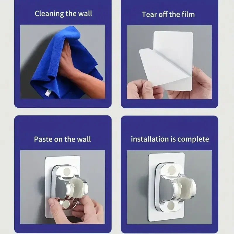 1Pcs Universal Showerhead Holder Wall Mounted Punch Free Household Adjustable Shower Bracket Self Adhesive Bathroom Accessories