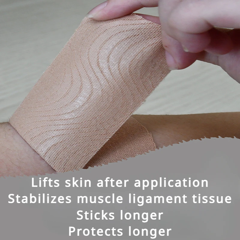 Nastro kinesiologico 2 dimensioni Bendaggio muscolare Nastro sportivo per alleviare il dolore muscolare al ginocchio, elastico in cotone, resistente agli urti