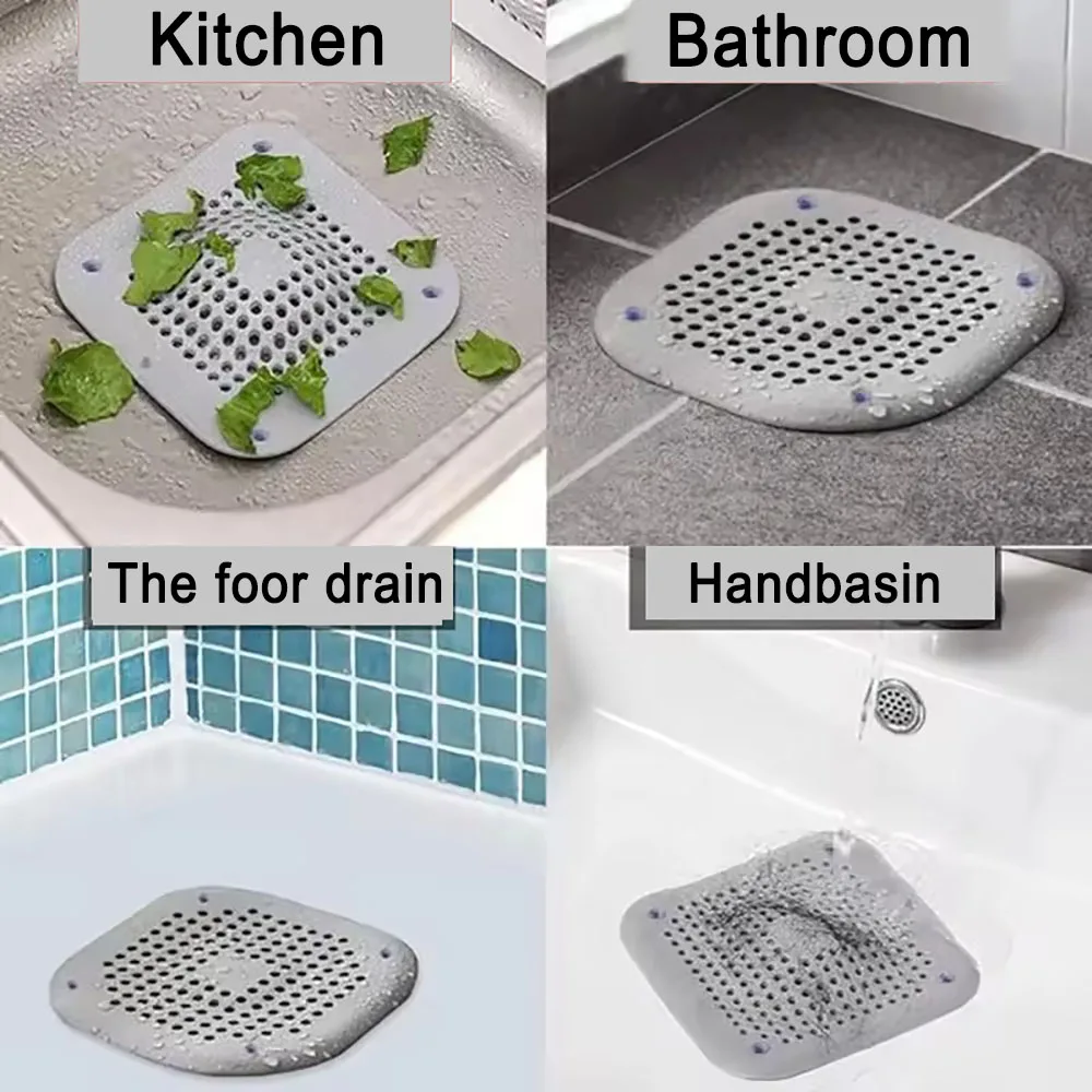Silikon Mit Saugnapf Bodenablauf Aufkleber Badezimmer Kanalisation Haar Filter Ablauf Abdeckung Hause Boden Ablauf Matte Bad Zubehör