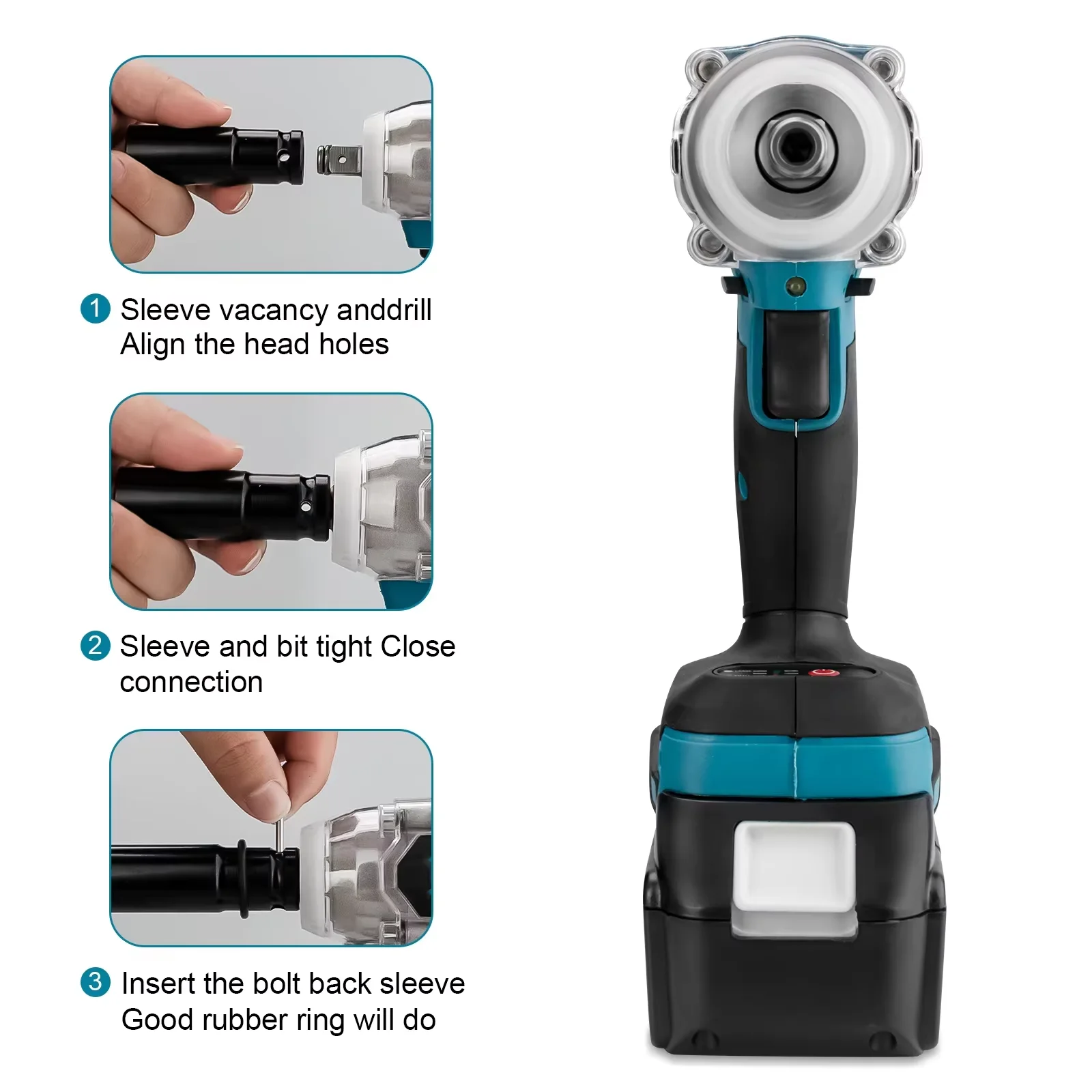 Gisam 520N.M ブラシレス電動インパクトレンチコードレス電動レンチ 1/2 インチマキタ 18V バッテリーピンドライバー電動工具
