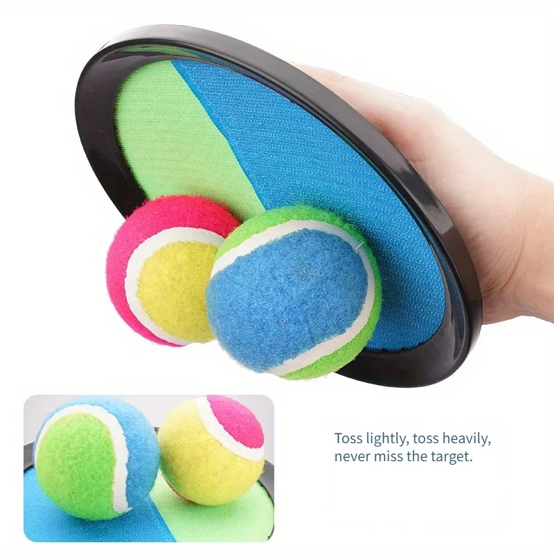 1 ชุดเด็ก Sucker Sticky Ball ของเล่นกีฬากลางแจ้งจับเกมบอลชุดโยนและจับเด็ก Interactive ของเล่นกลางแจ้ง