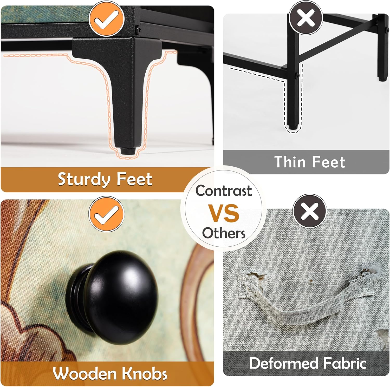 Cómoda con 9 cajones de Tela, Cómoda de Dormitorio, Mueble de Almacenamiento, Muebles de Dormitorio, cómoda de 9 cajon