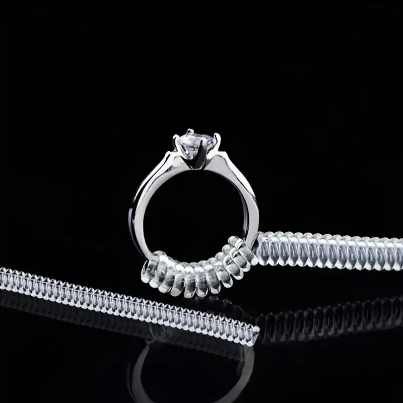4 unids/set herramientas reductoras de tamaño de anillo anillos basados en espiral ajustar tensor transparente Invisible herramienta de redimensionado protector de joyería