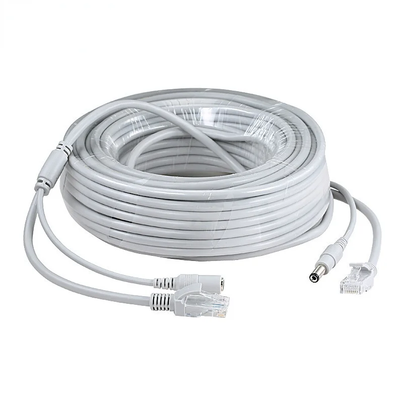RJ45 Ethernet กล้องวงจรปิดสาย Cat5e DC Power Cat5 เครือข่ายอินเทอร์เน็ต LAN สาย PC คอมพิวเตอร์สําหรับ POE ระบบกล้อง IP Concatenon