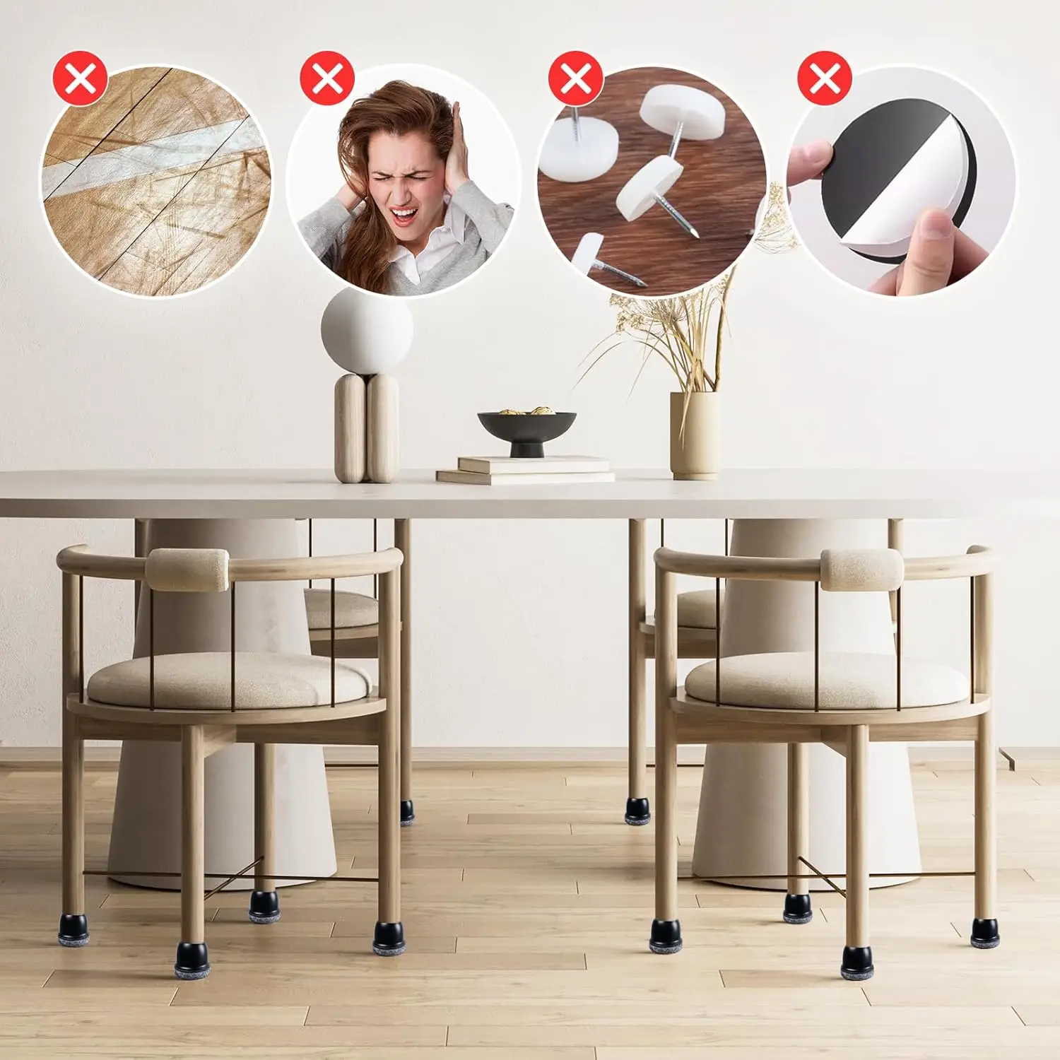 Protetores de chão para pernas de cadeira, capa de feltro para pés, diagonal de silicone com envoltório grosso, almofadas de feltro para móveis, pés de mesa, proteção contra pisos
