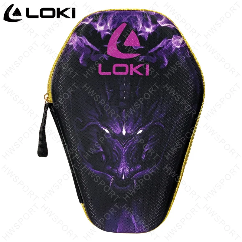 LOKI 卓球ラケットケース ドラゴン柄 ポータブル保護ピンポンラケットケース バッグ ハードシェル