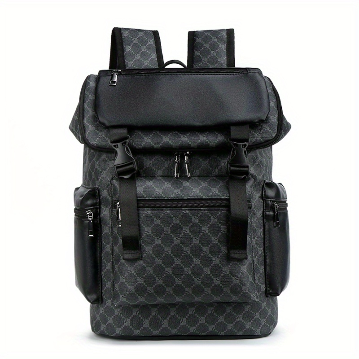 Large Capacity PU Leather Laptop Backpack - Multi-Functional College Bag with Stylish Design - Ideal for Travel & Daily Use