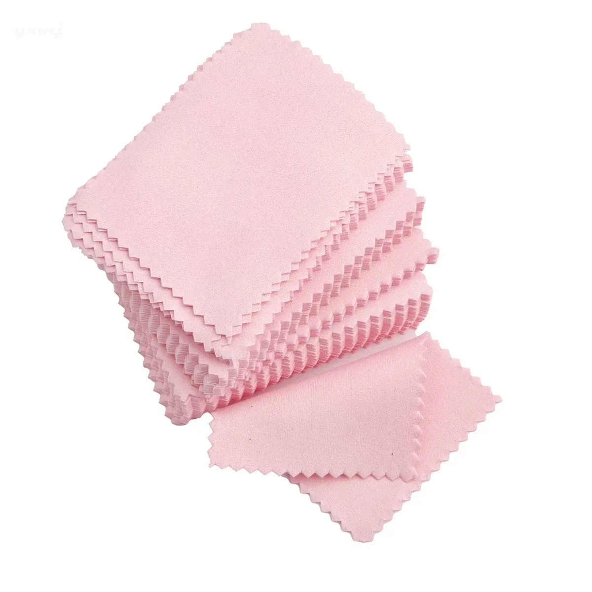 50 unidades/pacote pano de limpeza de jóias 8cm x 8cm cor rosa pano de limpeza de jóias ferramentas de jóias fazendo suprimentos