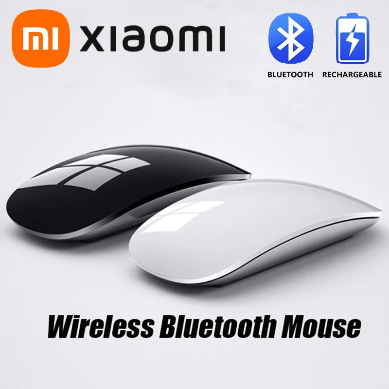 Беспроводная мышь Xiaomi, черная бесшумная перезаряжаемая мышь с беспроводной зарядкой, подходит для эргономичных мышей Ipad/mac Ultra Light Typec