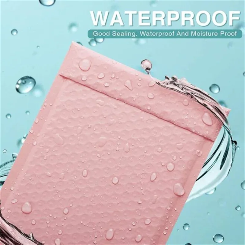 10 stks Composiet Parelmoer Film Bubble Bag Roze Kledingstuk Verpakking Express Bag Verdikte Envelop Schuim Waterdichte Bubble Bag