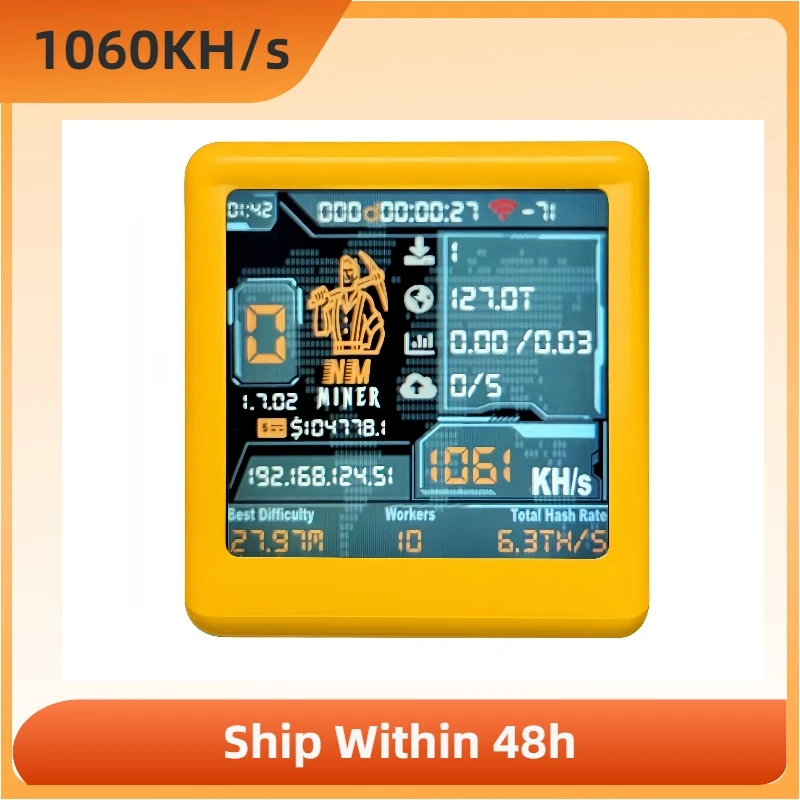 BTC Solo Lottery Miner dla nerdów komputerowych Smart TV Hashrate 1060KH/s ESP32 prezent domowy cichy Zegar na biurko Niski pobór mocy
