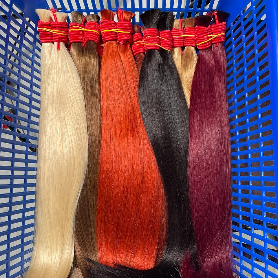 100% real virgem cabelo humano extensão em massa 1b 613 cabelo loiro em massa 10a tecelagem para trança não processado sem trama cabelo reto
